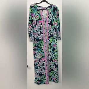 LILLY PULITZER NWOT Maxi Dress Pink, Blue, Green - Stretchy Rayon Size S
